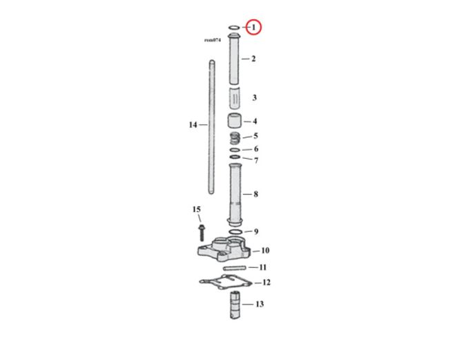 Hovedbilde O-RING, PUSHROD UPPER / OIL FILTER, OIL PUMP