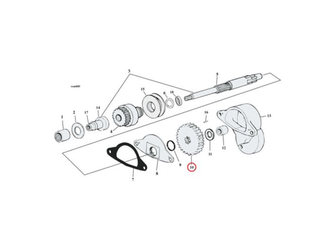 Hovedbilde GEAR, STARTER SHAFT 