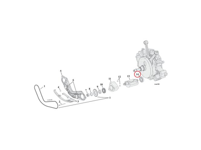 Hovedbilde Inner bearing. left. 00-06 Softail