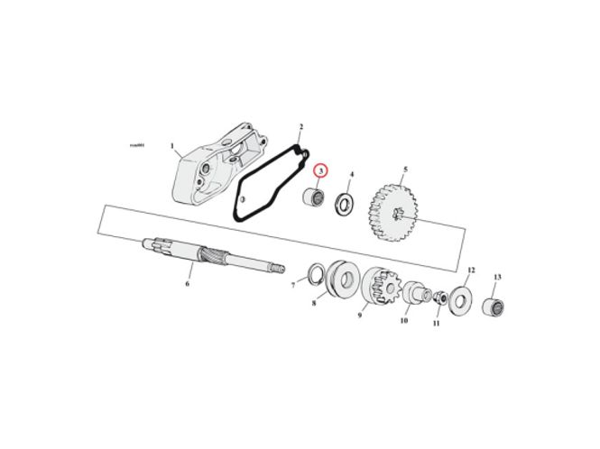 Hovedbilde BEARING STARTER SHAFT. INNER 67-80 XL; 65-88 B.T
